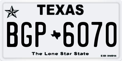 TX license plate BGP6070