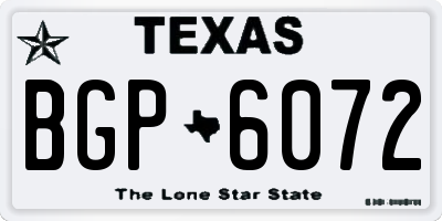 TX license plate BGP6072