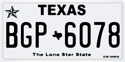 TX license plate BGP6078
