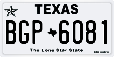 TX license plate BGP6081