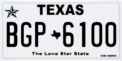 TX license plate BGP6100