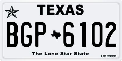 TX license plate BGP6102