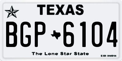 TX license plate BGP6104