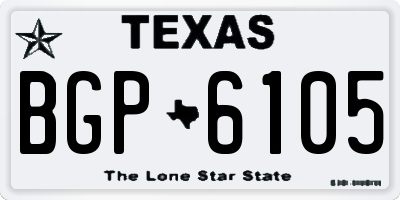 TX license plate BGP6105