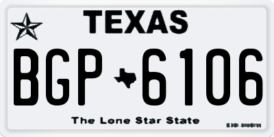 TX license plate BGP6106