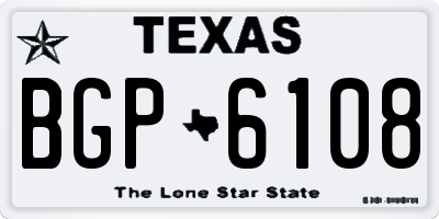 TX license plate BGP6108