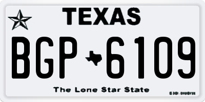 TX license plate BGP6109