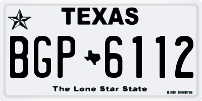 TX license plate BGP6112