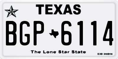 TX license plate BGP6114