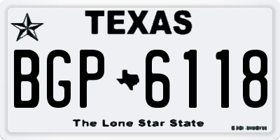 TX license plate BGP6118