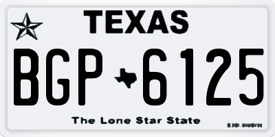 TX license plate BGP6125