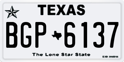 TX license plate BGP6137