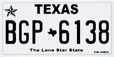 TX license plate BGP6138