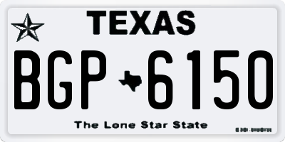 TX license plate BGP6150