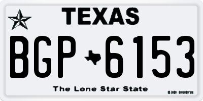 TX license plate BGP6153