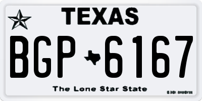 TX license plate BGP6167