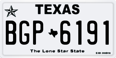 TX license plate BGP6191
