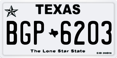 TX license plate BGP6203