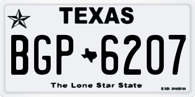 TX license plate BGP6207