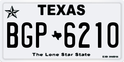 TX license plate BGP6210
