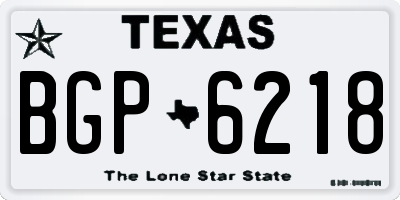 TX license plate BGP6218