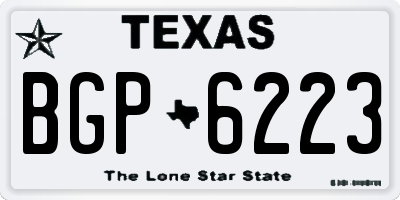 TX license plate BGP6223