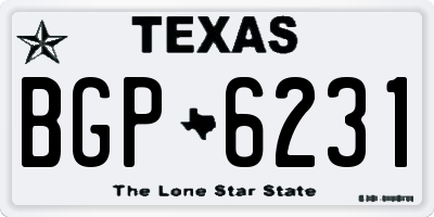 TX license plate BGP6231