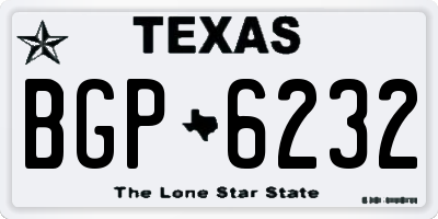 TX license plate BGP6232