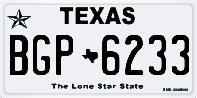 TX license plate BGP6233