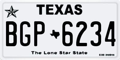 TX license plate BGP6234