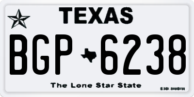 TX license plate BGP6238