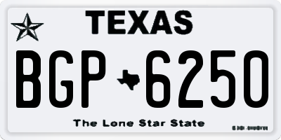 TX license plate BGP6250