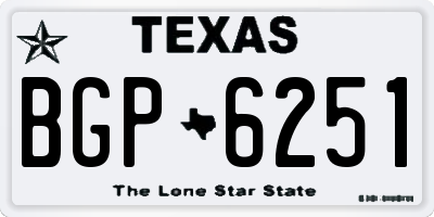TX license plate BGP6251