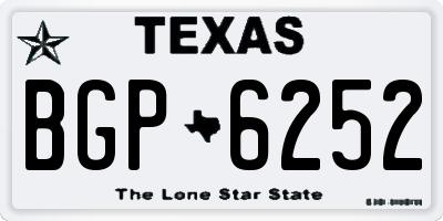 TX license plate BGP6252