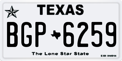 TX license plate BGP6259