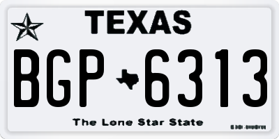 TX license plate BGP6313