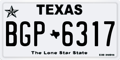 TX license plate BGP6317