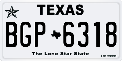 TX license plate BGP6318
