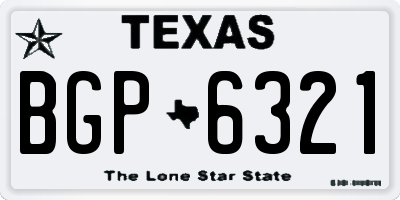 TX license plate BGP6321
