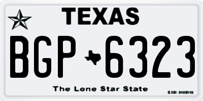 TX license plate BGP6323
