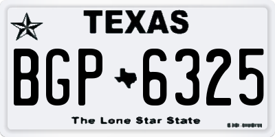 TX license plate BGP6325