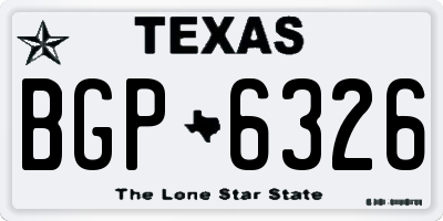 TX license plate BGP6326