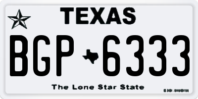 TX license plate BGP6333