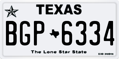 TX license plate BGP6334