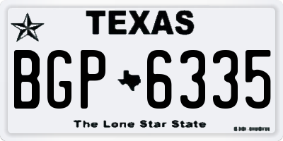 TX license plate BGP6335