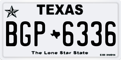 TX license plate BGP6336