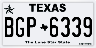 TX license plate BGP6339
