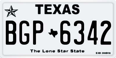 TX license plate BGP6342