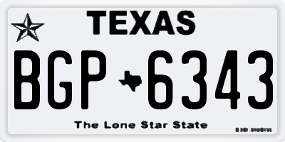 TX license plate BGP6343