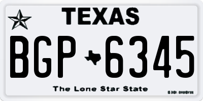 TX license plate BGP6345